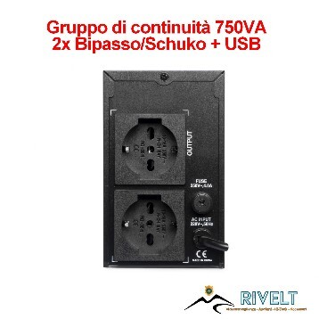 Ups Vultech Vista retro con 2 Bipasso/Schuko